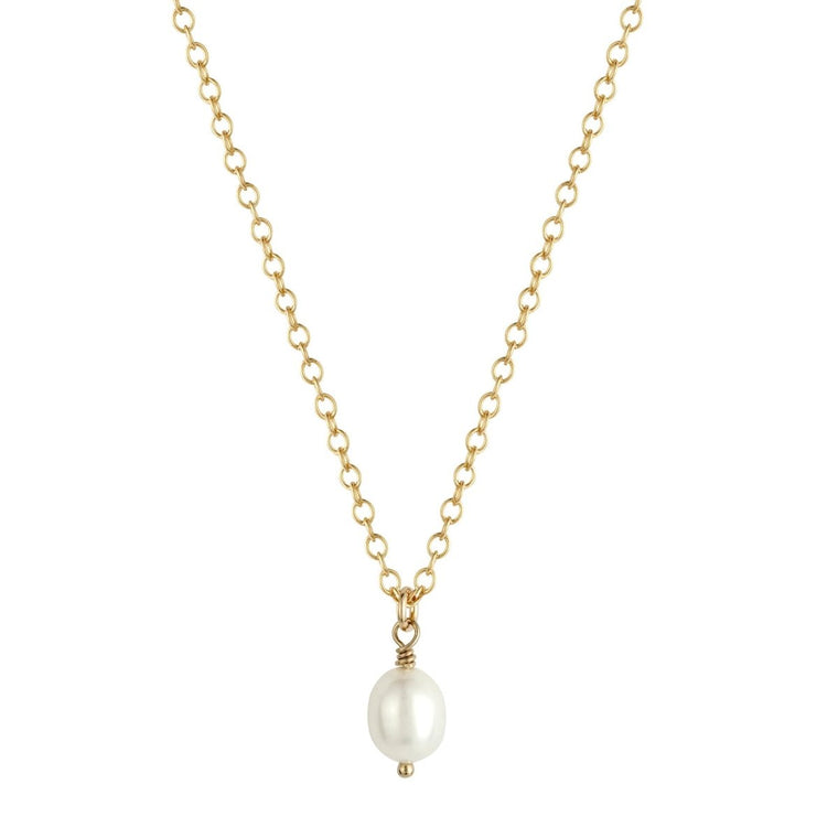 MIA Dainty Single Pearl Pendant Gold or Silver - Lulu + Belle Jewellery