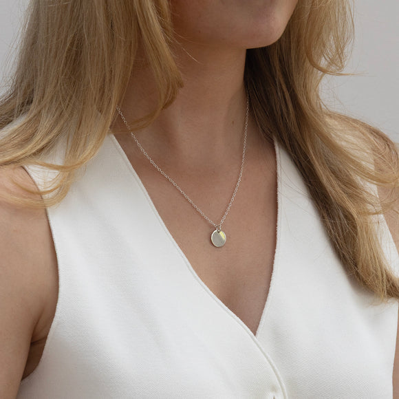 12mm silver birth flower necklace - january carnation 