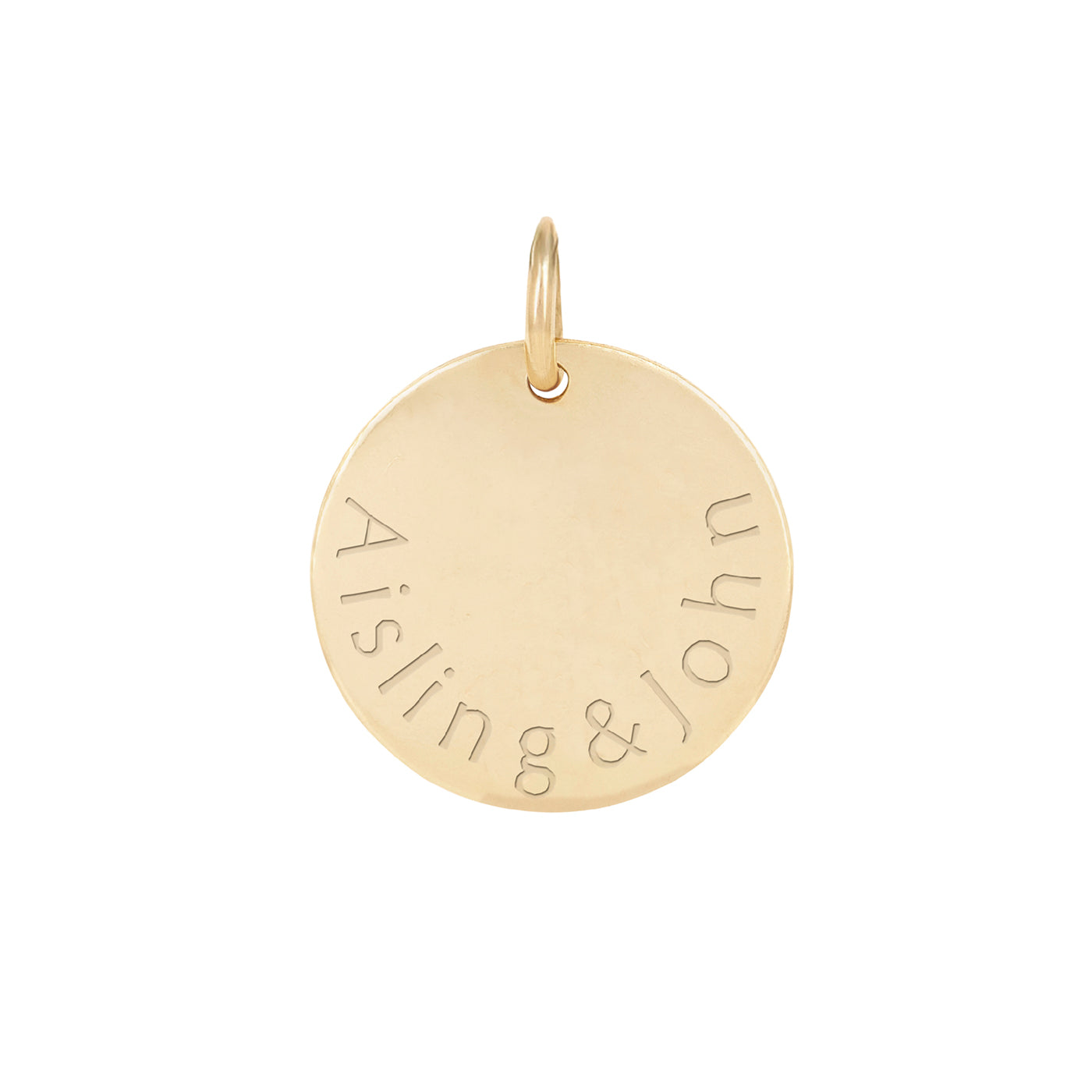 large 16 mm engraved disc with names 