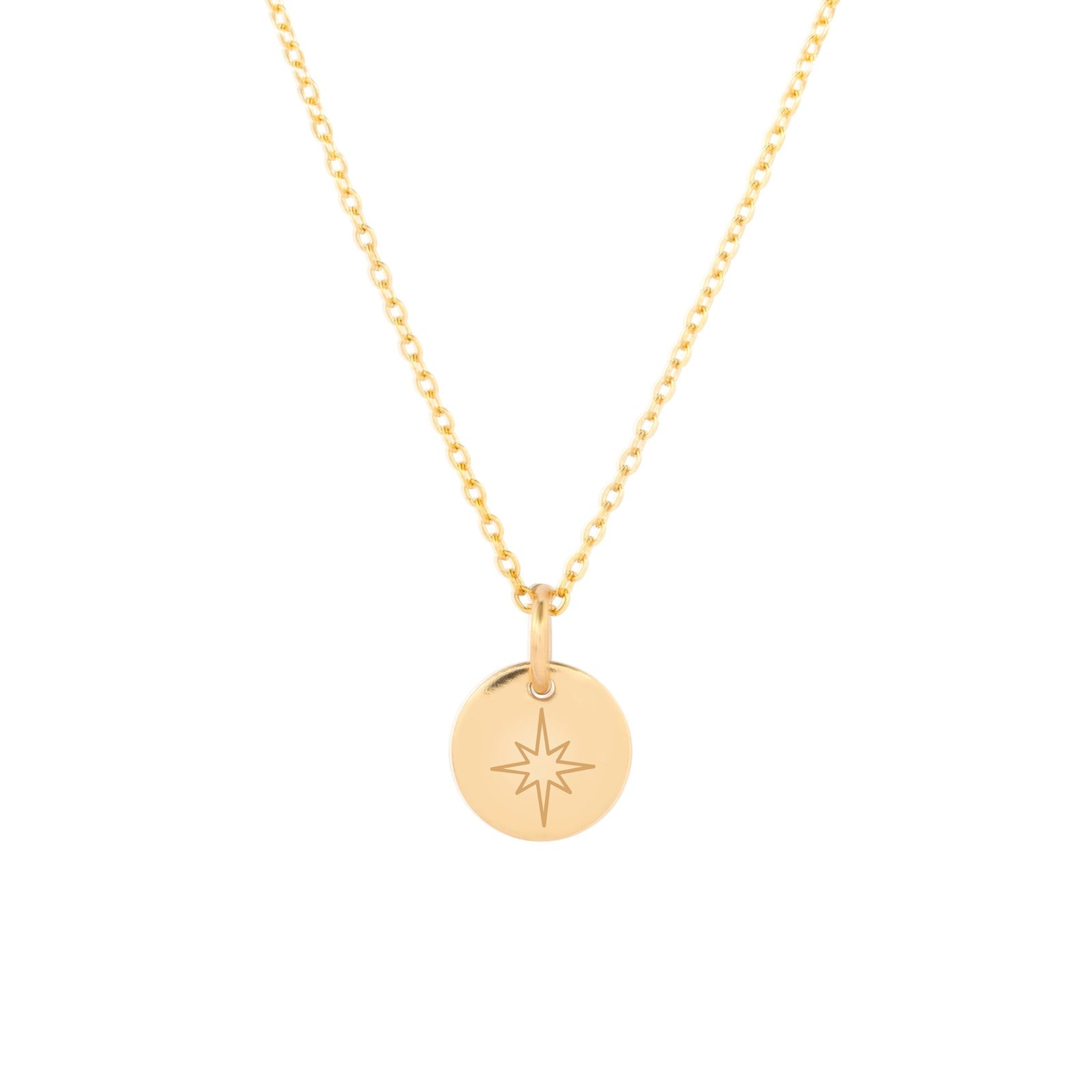 9 carat gold north star necklace