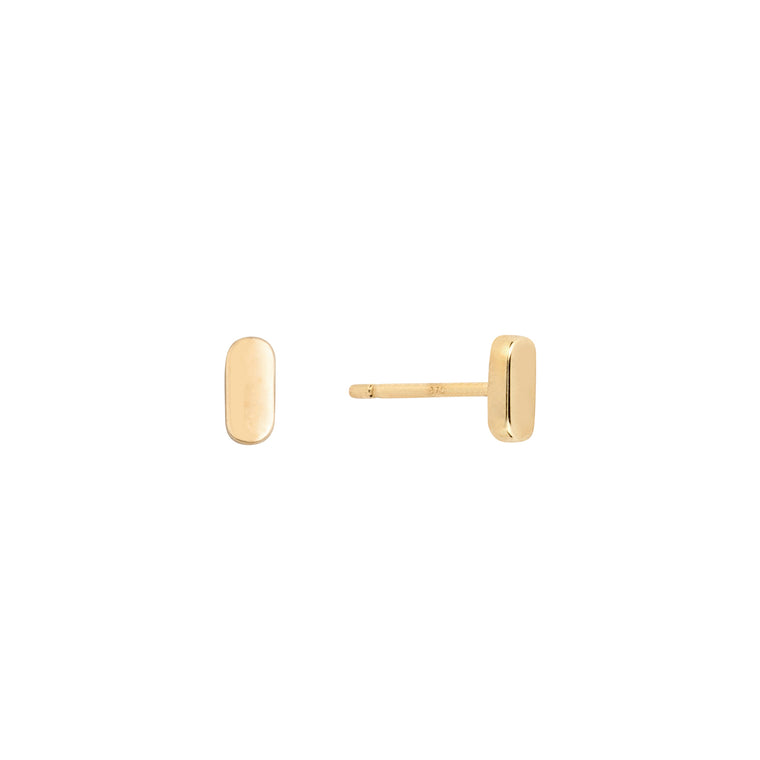 9 ct gold bar stud earrings 
