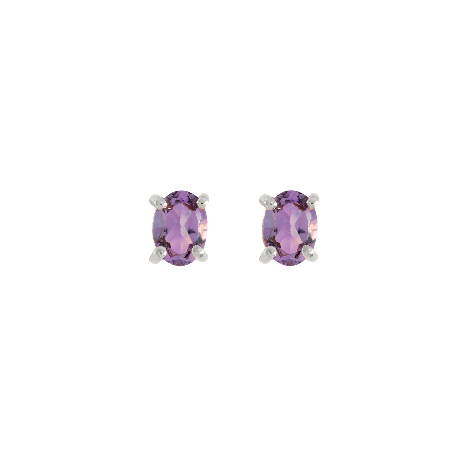 Sterling silver Amethyst stud earrings, February birthstone jewellery by Lulu + Belle
