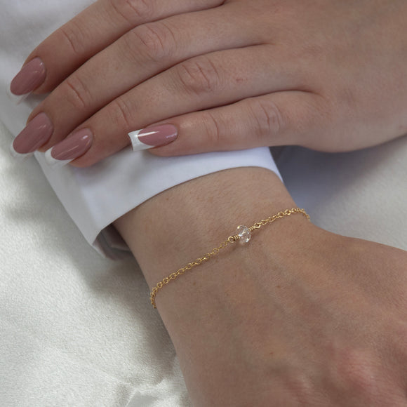 April Birthstone Bracelet Gold