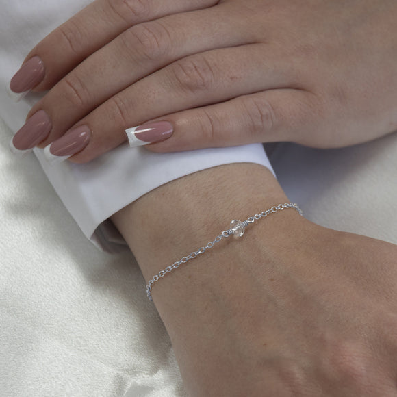 april birthstone bracelet silver 