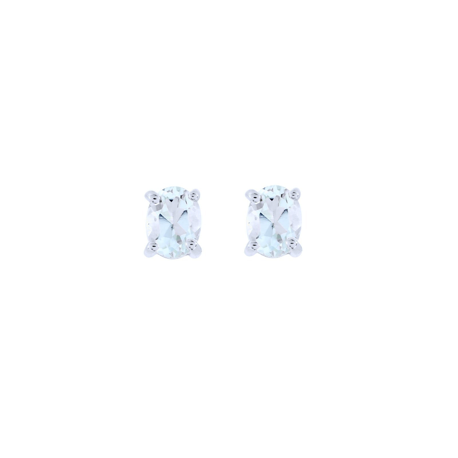 Sterling silver Aquamarine stud earrings, March birthstone jewellery by Lulu + Belle