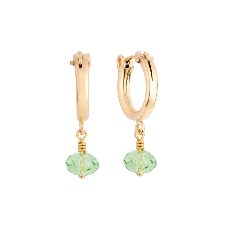 august birthstone hoop earrings with gold hoops 