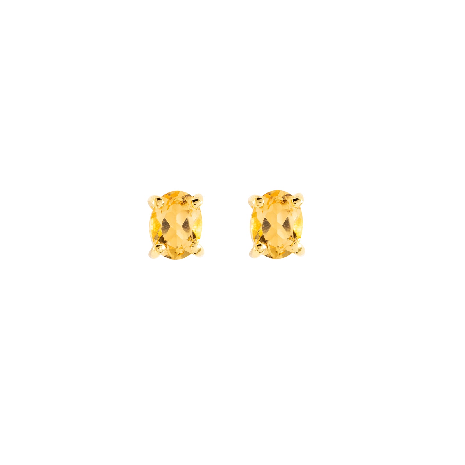 Gold Citrine  stud earrings, November birthstone jewellery by Lulu + Belle