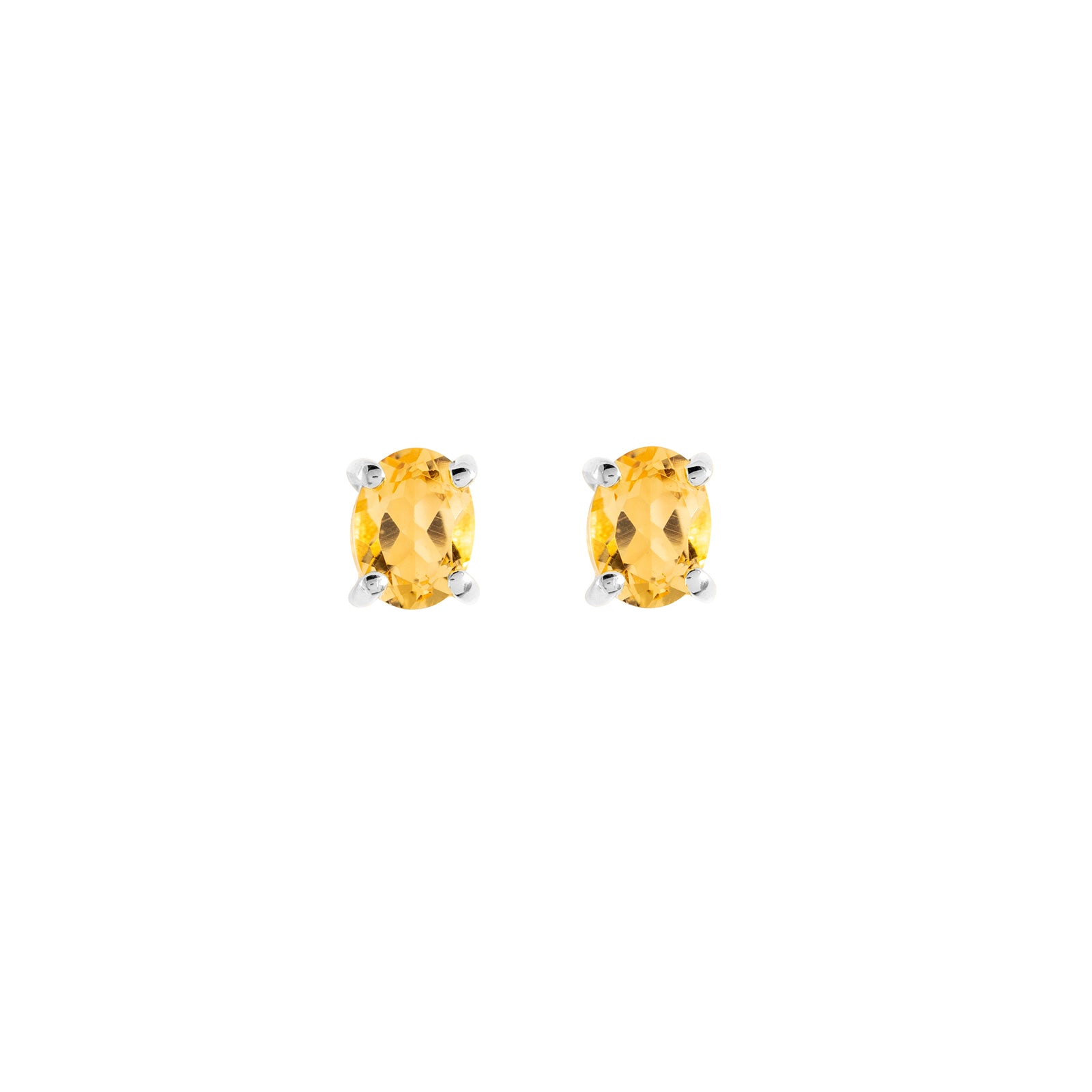 Sterling silver Citrine stud earrings, November birthstone jewellery by Lulu + Belle