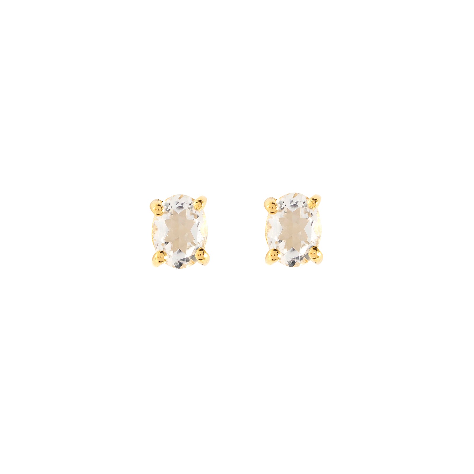 Gold Crystal  stud earrings, April birthstone jewellery by Lulu + Belle