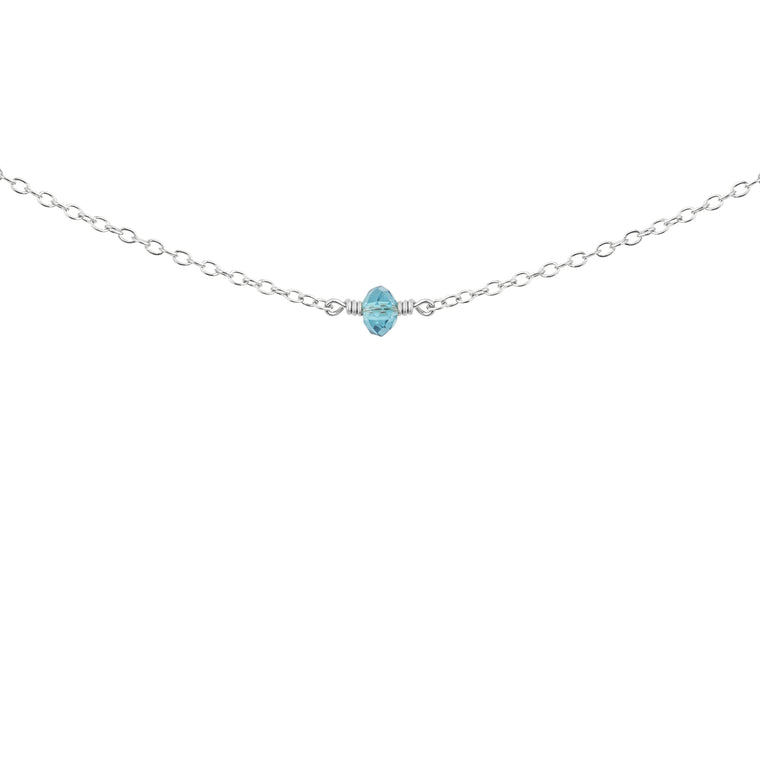 December birthstone necklace silver 