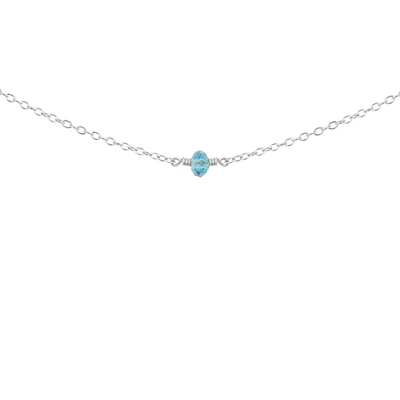 December birthstone necklace silver 