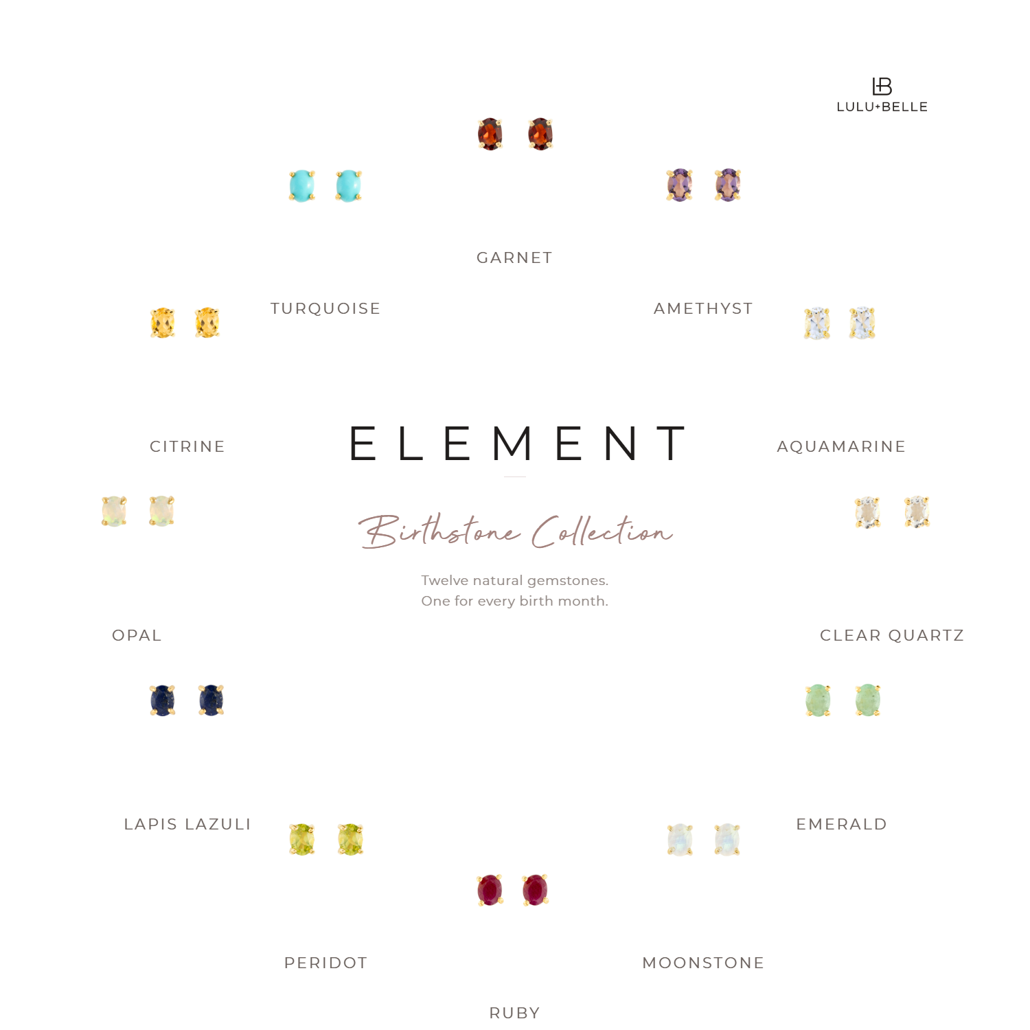 October Birthstone Stud Earrings – Opal, Gold Vermeil