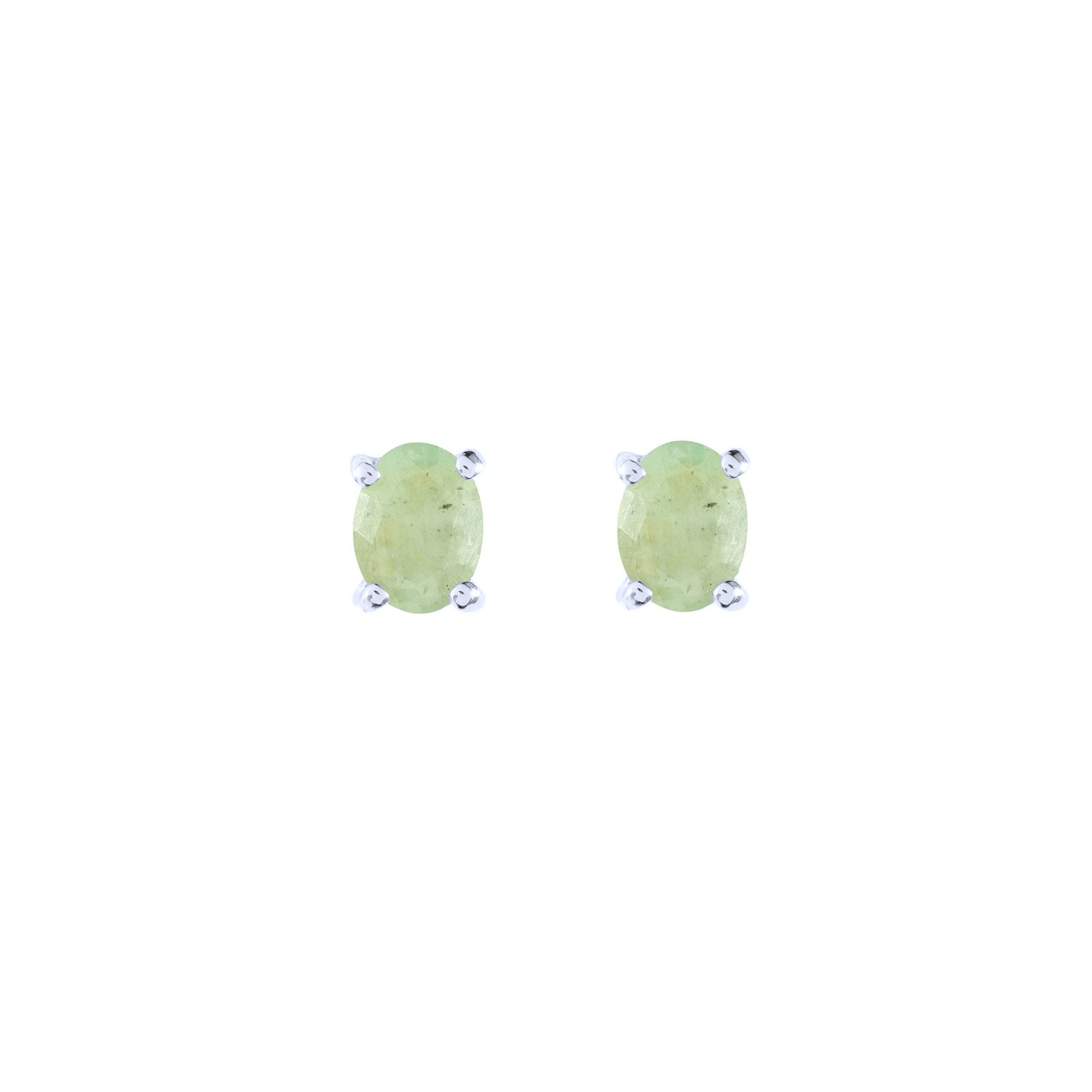 Sterling silver Emerald stud earrings, May birthstone jewellery by Lulu + Belle