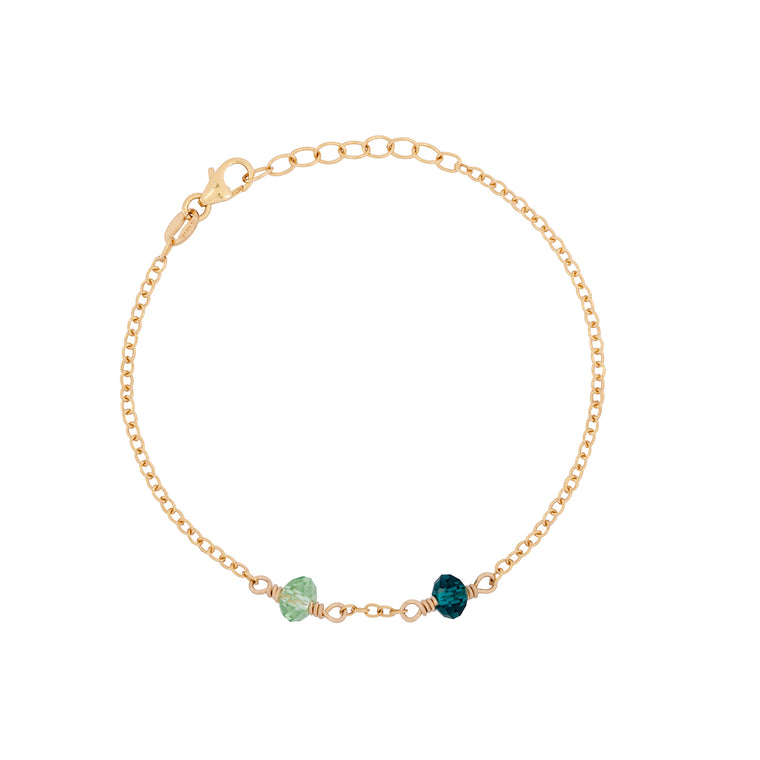 Family Birthstone Bracelet Gold | 2 Birthstones