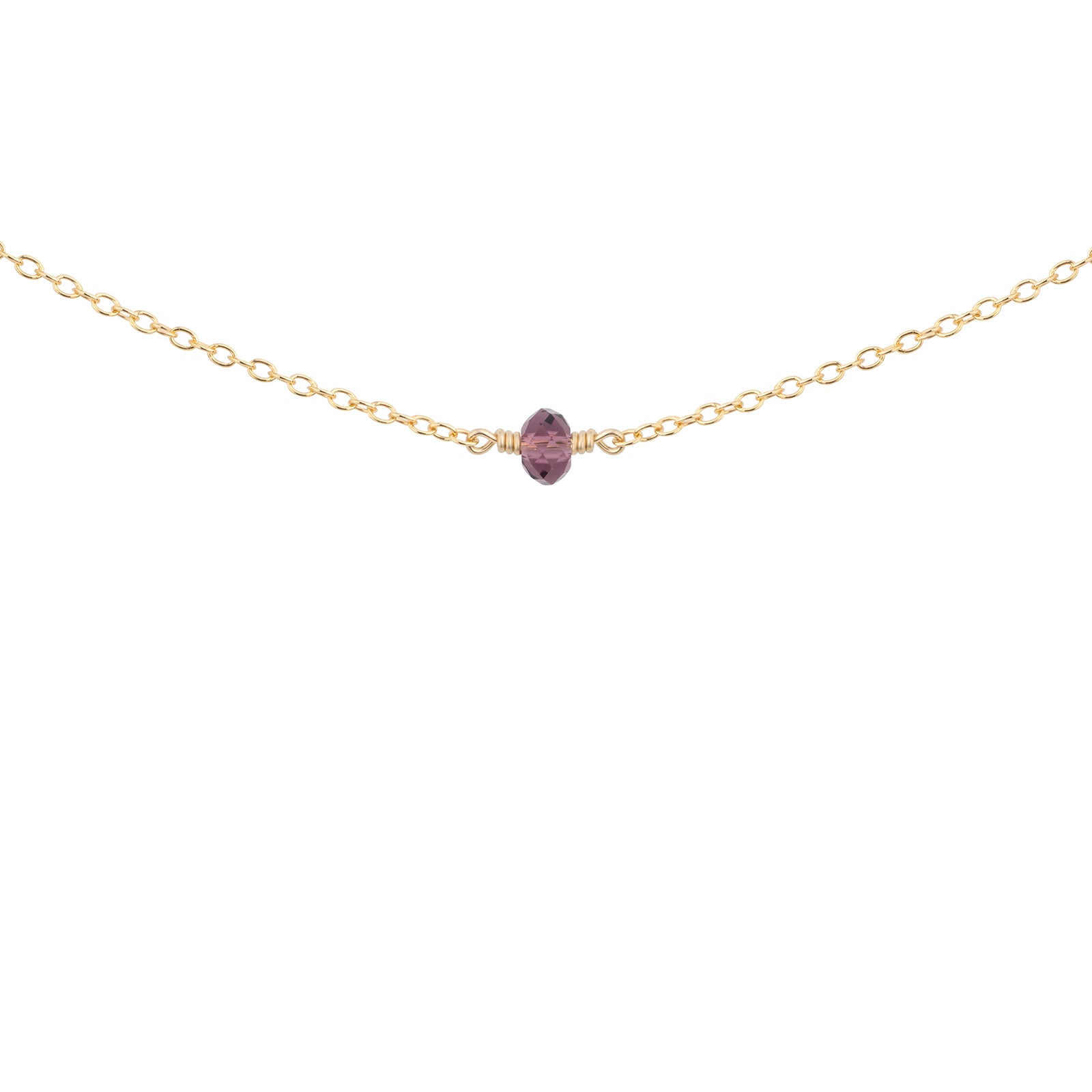 february birthstone necklace with amethyst crystal 