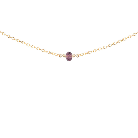february birthstone necklace with amethyst crystal 