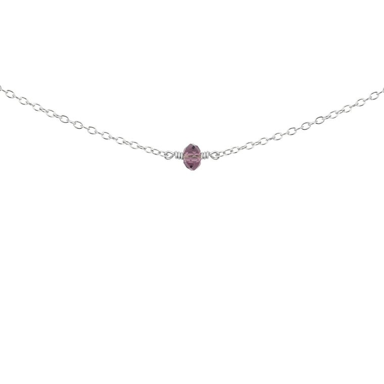 February birthstone necklace silver 