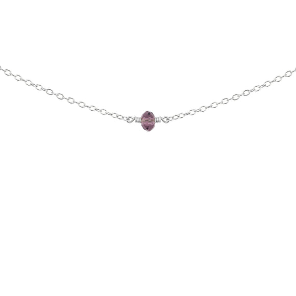 February birthstone necklace silver 