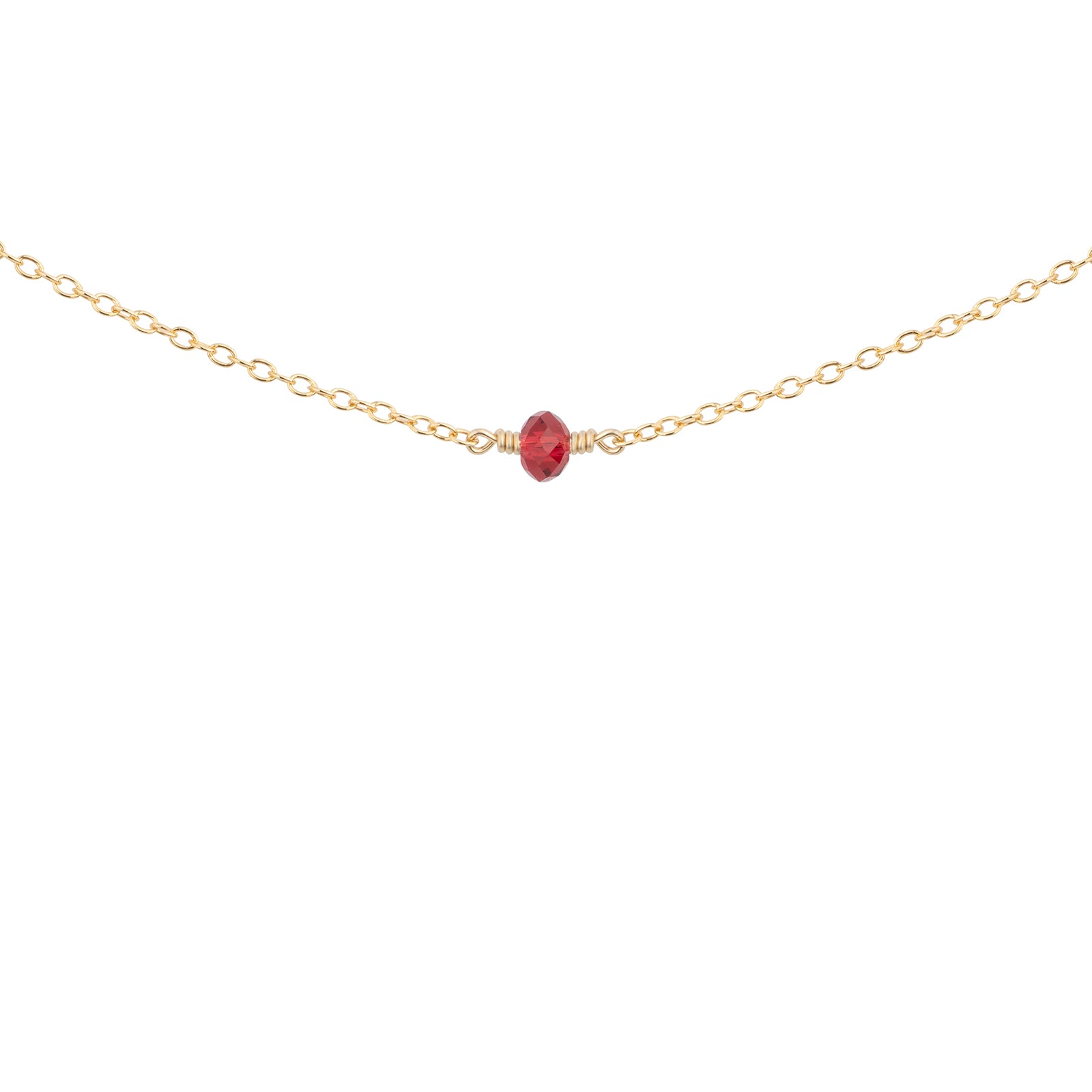 january birthstone necklace with garnet crystal 
