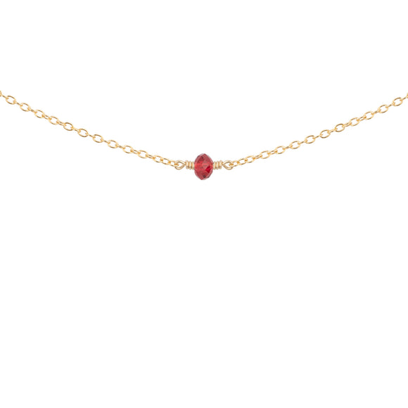 january birthstone necklace with garnet crystal 
