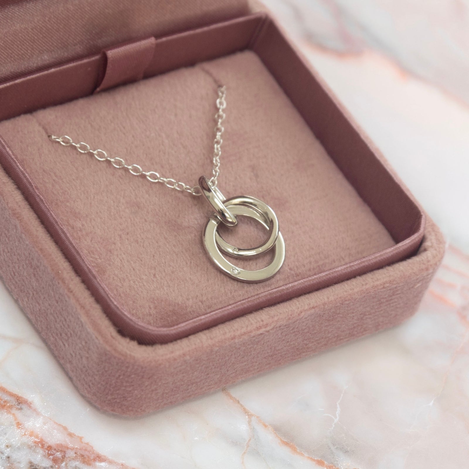 Kindred Diamond Interlocking Circles Necklace Silver