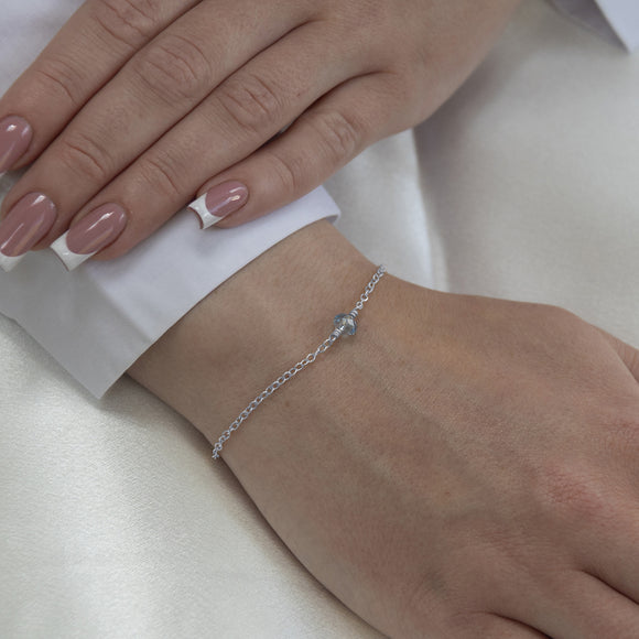 march birthstone bracelet silver 