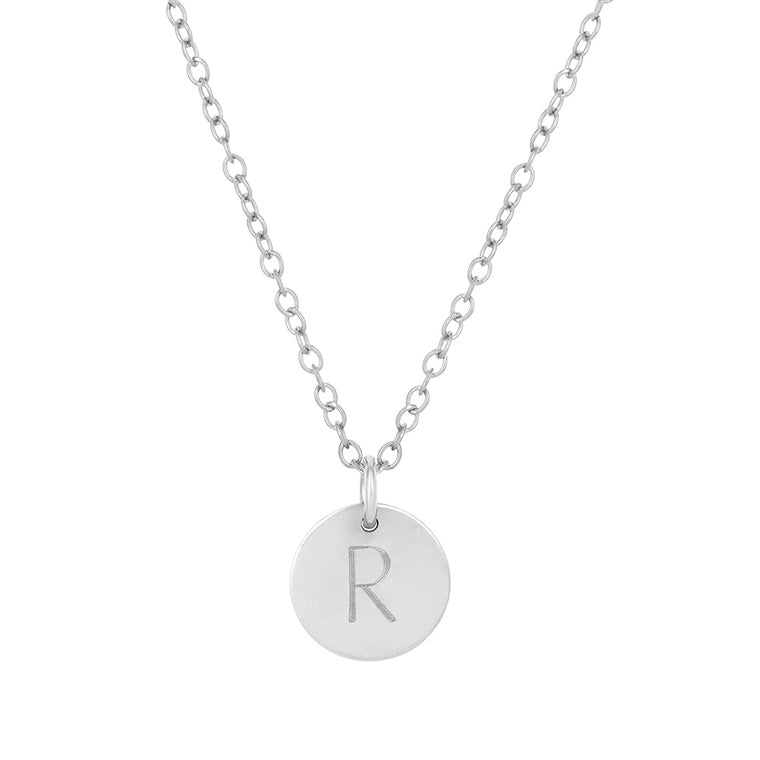medium silver initial necklace. lulu and belle