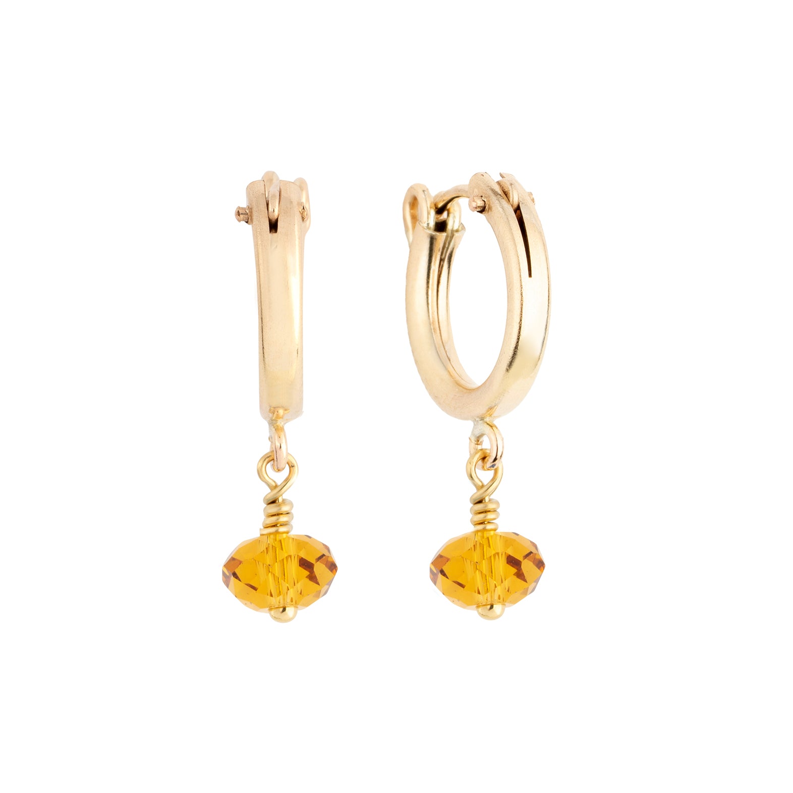 November Birthstone Hoop Earrings Gold