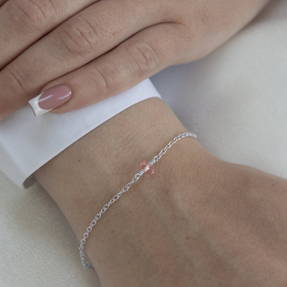 October birthstone bracelet silver 