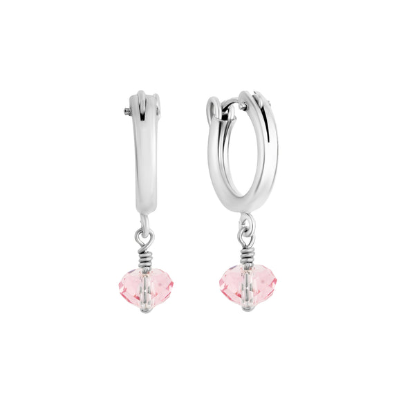 October birthstone hoop earrings silver 