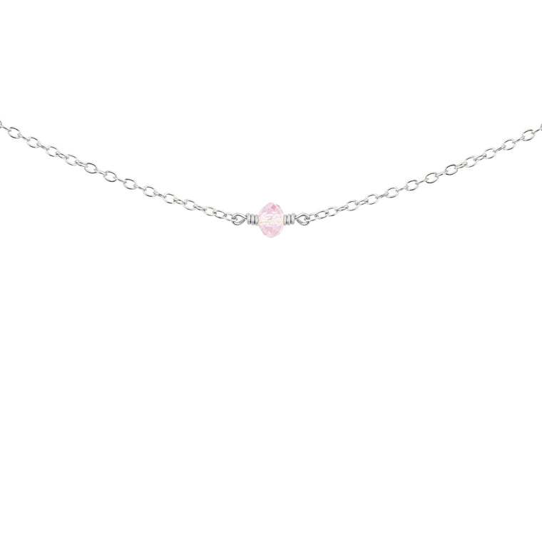 October birthstone necklace silver 