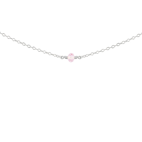 October birthstone necklace silver 