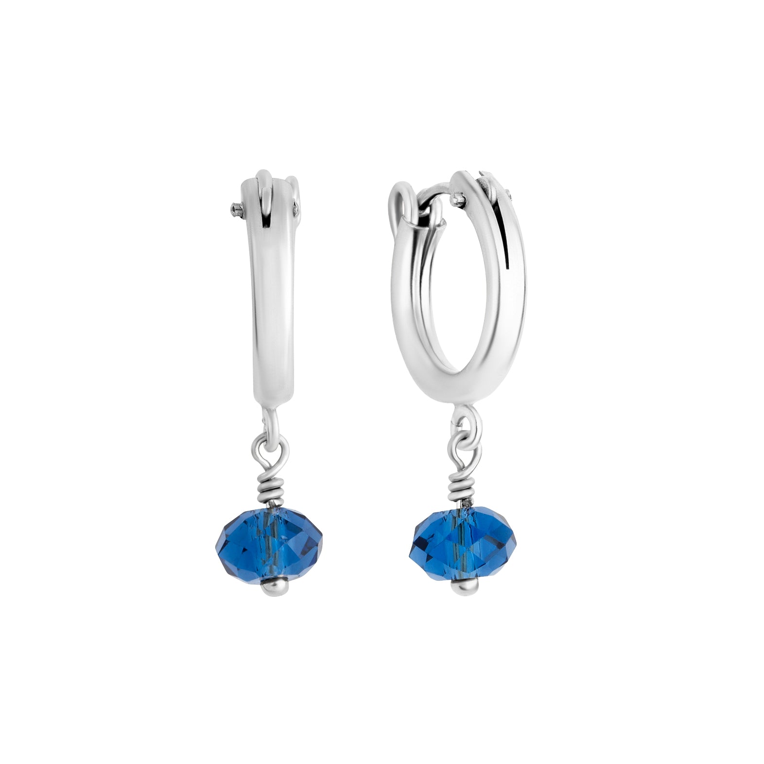 September birthstone hoop earrings silver 