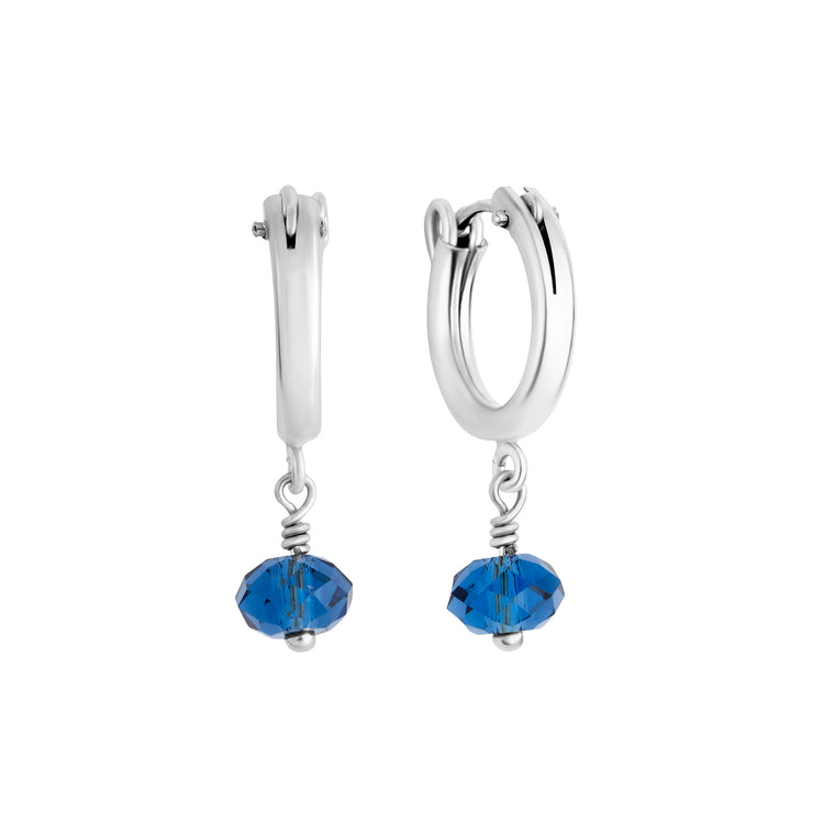 September birthstone hoop earrings silver 