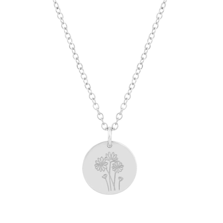 Wildbunch flower necklace silver