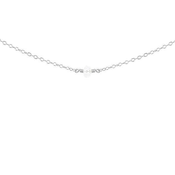April birthstone necklace silver 