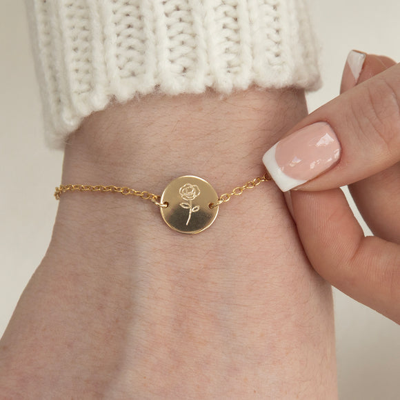 gold birthflower bracelet 