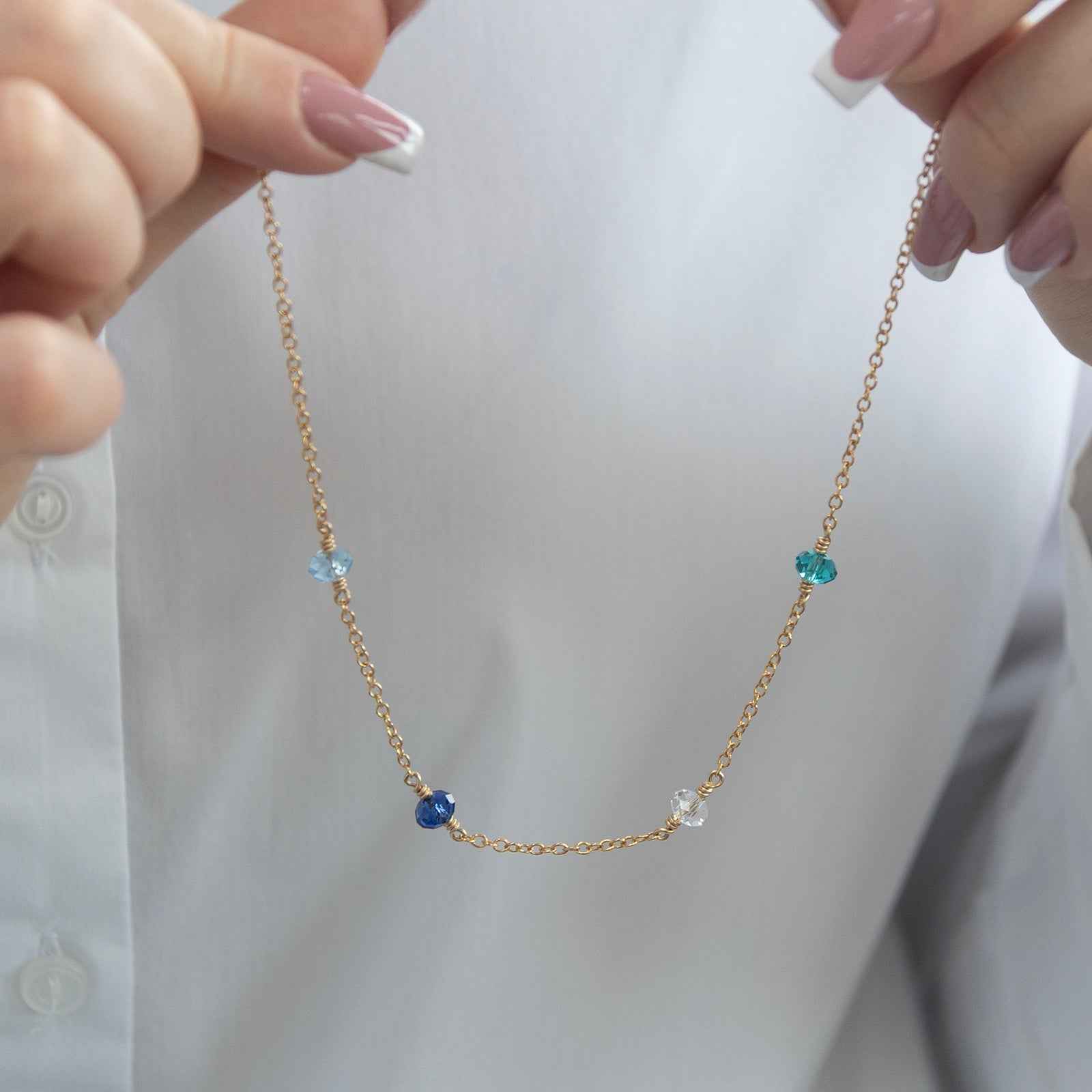 family birthstone necklace four birthstones lifestyle 