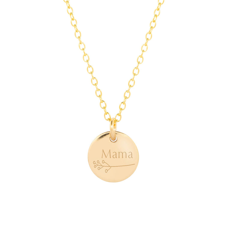 botanical mama necklace in gold 