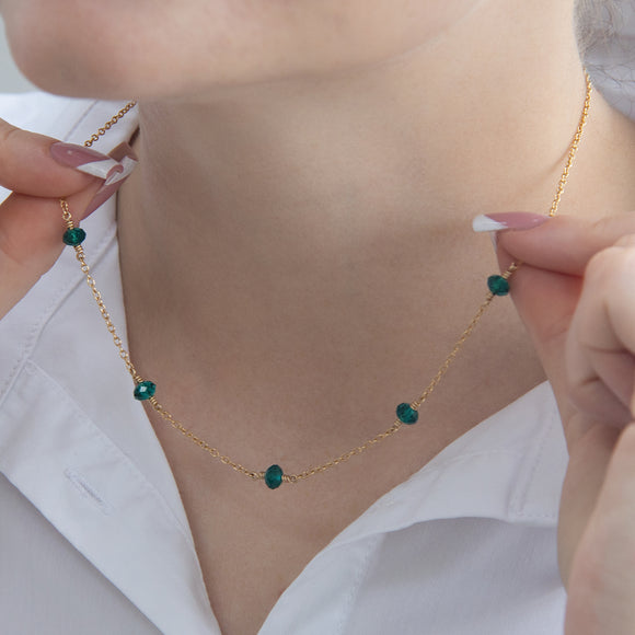 family birthstone necklaces gold with five birthstones of your choice 