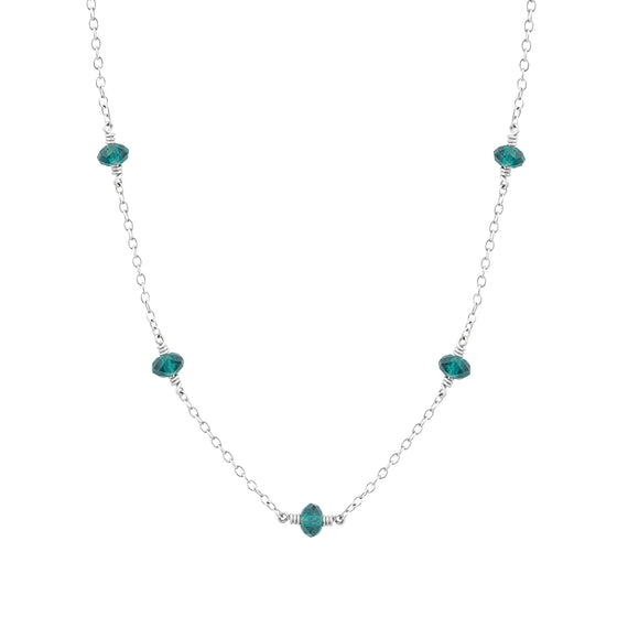 family birthstone necklace silver with 5 birthstones 