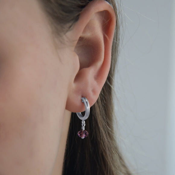 february birthstone hoop earrings silver 