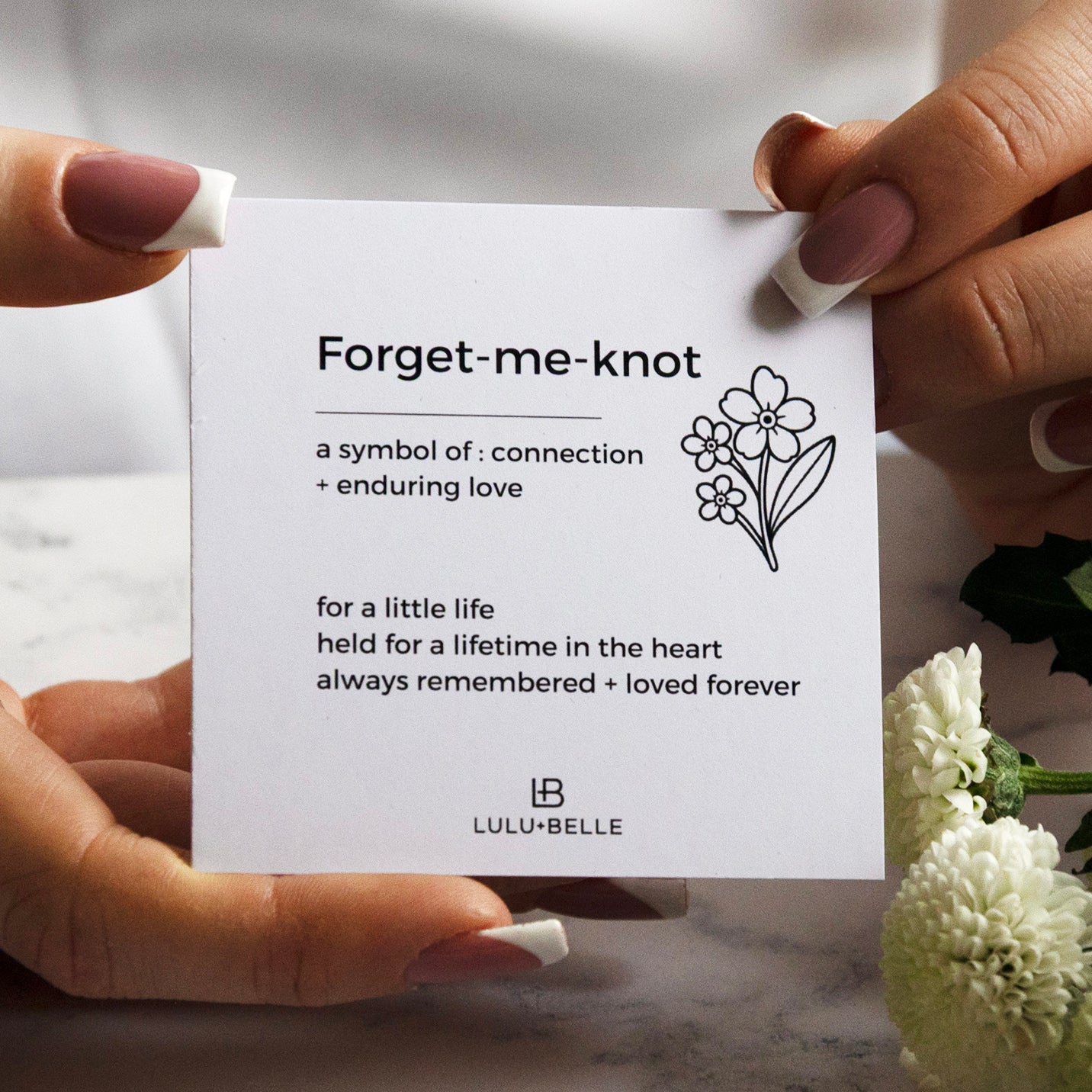 Forget Me Not Memorial Necklace – Personalised Remembrance Necklace in Gold