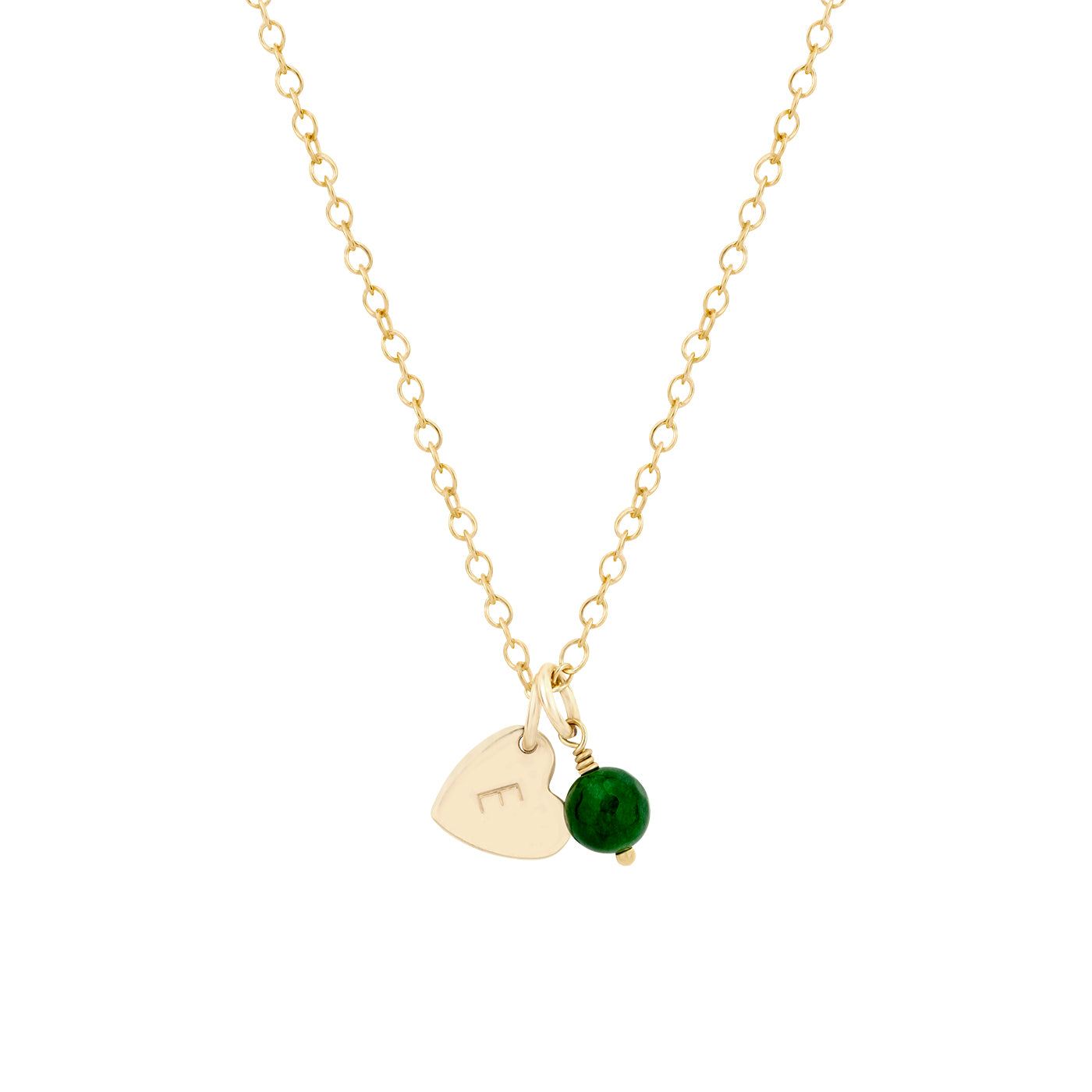 Gold birthstone necklace with heart initial - Lulu + Belle Jewellery