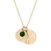 Gold Personalised necklace with double disc and birthstone - Lulu and Belle