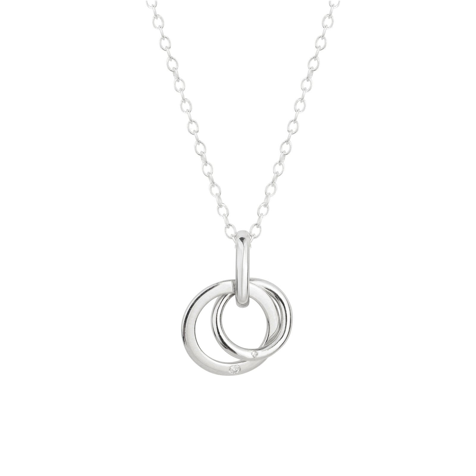 kindred diamond interlocking circles necklace product shot 