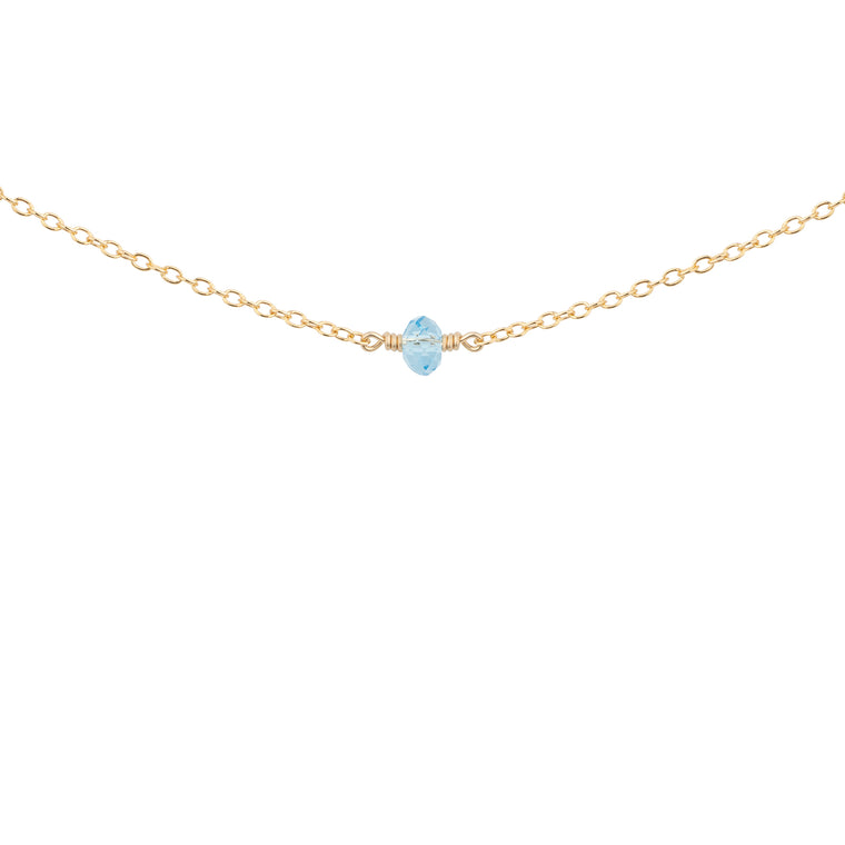 march birthstone necklace with aquamarine crystal 