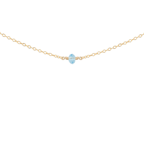 march birthstone necklace with aquamarine crystal 