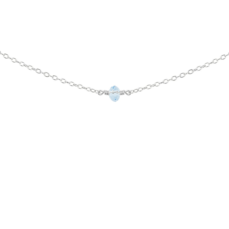 march birthstone necklace silver 