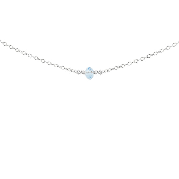 march birthstone necklace silver 